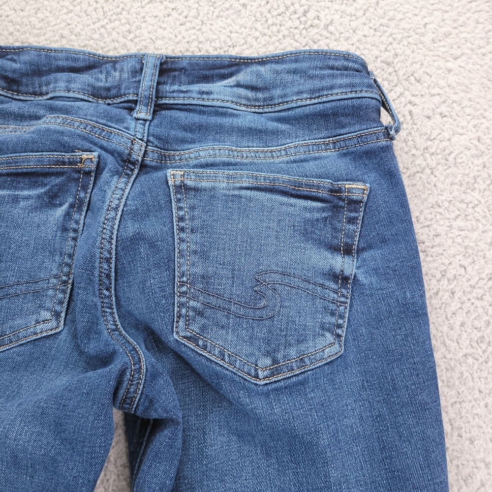 SILVER Jean Size 27 BRITT Skinny Low Rise Medium Wash Stretch Denim 27x28 - Picture 3 of 13